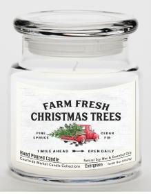 Courtside Market Fresh Farm Trees Candle Glass Jar with Glass Lid