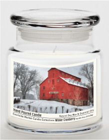 Courtside Market Snow at the Farm Candle Glass Jar with Glass Lid