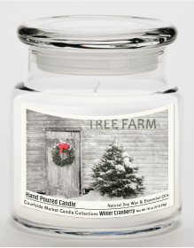 Courtside Market Tree farm Candle Glass Jar with Glass Lid