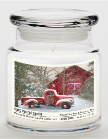 Courtside Market Barn with truck Candle Glass Jar with Glass Lid