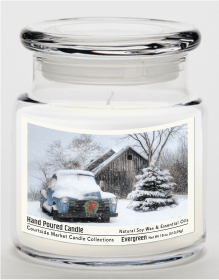Courtside Market Christmas on the farm Candle Glass Jar with Glass Lid