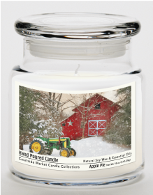 Courtside Market Winter at the Barn Candle Glass Jar with Glass Lid