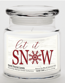 Courtside Market Let it Snow Candle Glass Jar with Glass Lid