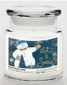 Courtside Market Let it's Snow Candle Glass Jar with Glass Lid