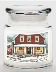 Courtside Market Christmas Farmhouse Candle Glass Jar with Glass Lid