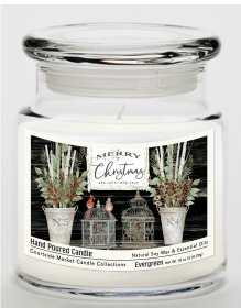 Courtside Market Merry Christmas Cardinals Candle Glass Jar with Glass Lid