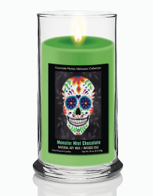 Courtside Market Sugar Skull 2 Verticle Status Candle Glass