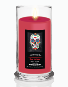 Courtside Market Sugar Skull 3 Verticle Status Candle Glass