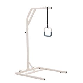 VEVOR Trapeze Bar for Bed Mobility, Height-Adjustable Free Standing Trapeze Bar with 2 Wheels, 300LBS Capacity Bed Pull Up Assist for Elderly Disabled