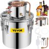 VEVOR Moonshine Still 9.6Gal 38L Stainless Steel Water Alcohol Distiller Copper Tube Home Brewing Kit Build-in Thermometer for DIY Whisky Wine Brandy