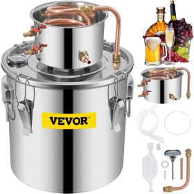 VEVOR Moonshine Still 9.6Gal 38L Stainless Steel Water Alcohol Distiller Copper Tube Home Brewing Kit Build-in Thermometer for DIY Whisky Wine Brandy