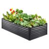 VEVOR Raised Garden Bed, 8 x 4 x 2 ft Galvanized Metal Planter Box, Outdoor Planting Boxes with Open Base
