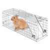 VEVOR Live Animal Cage Trap, 24" x 8" x 8" Humane Cat Trap Galvanized Iron, Folding Animal Trap with Handle for Rabbits, Stray Cats, Squirrels
