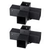 VEVOR Pergola Bracket Kit 4''x4''(Inner Size 3.6x3.6), 2pcs 4-Way Heavy Duty Corner Bracket Woodworks DIY Post Base Kit
