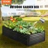VEVOR Raised Garden Bed, 8 x 4 x 2 ft Galvanized Metal Planter Box, Outdoor Planting Boxes with Open Base
