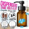2Pcs Amber Glass Foaming Soap Dispenser 8.5 oz Amber Glass Soap Dispenser with Pump Compatible with Hand Soap Dish Soap Shampoo and Gel Durable Stylis