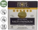 Pride Of India - Salty Black Bean Namkeen Papadum Lentil Crisp - 10 count (3.53oz - 100gm) - Lentil Chips, Gluten-Free Crackers, Healthy Snacks