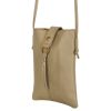 Jennie Small crossbody bag w/ slim strap closure & tassel - Light Brown