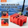 VEVOR Portable Fuel Tank, 12 Gallon/55L, Plastic Outboard Marine Tank with Hose, Easy to Carry for Yacht, Fishing, Deck Boats, Red