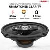 5 Core 6x9 Car Speaker Pair 800W 4Ohm 2 Way Coaxial Speaker w Super Tweeter Universal Fit for Cars Stereo Easy Installation High Performance Sound Sys