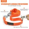 VEVOR ATV Tow Strap with Hooks, 2-inch x 20-foot, 17000 lbs Capacity, Durable Recovery Rope with Security Hooks for Trucks and Vehicles