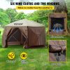 VEVOR Gazebo Screen Tent, 12 x 12 ft, 6 Sided Pop-up Camping Canopy Shelter Tent with Mesh Windows, Portable Carry Bag, Ground Stakes