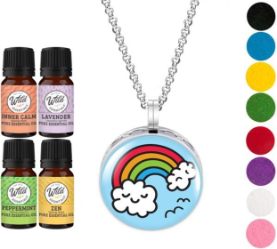 Necklace Diffuser (With Oils: Yes, Pendant: Rainbow Cloud)