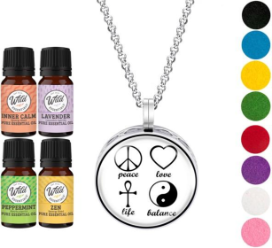 Necklace Diffuser (With Oils: Yes, Pendant: Peace Love Life Balance)