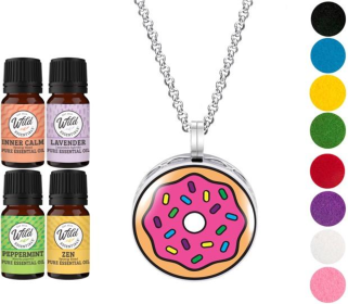 Necklace Diffuser (With Oils: Yes, Pendant: Pink Donut)