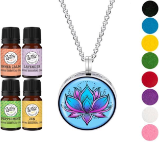 Necklace Diffuser (With Oils: Yes, Pendant: Blue Lotus)