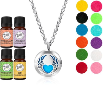 Necklace Diffuser (With Oils: Yes, Pendant: Winged Heart)