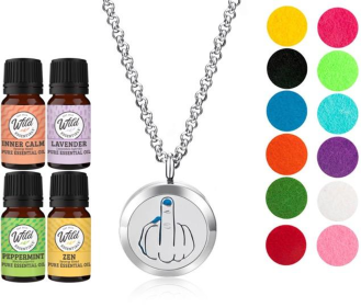 Necklace Diffuser (With Oils: Yes, Pendant: Middle Finger)