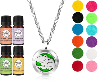 Necklace Diffuser (With Oils: Yes, Pendant: Happy Frog)