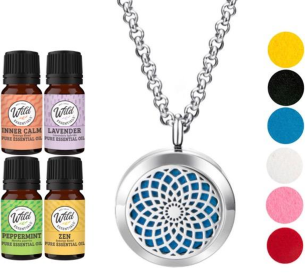Necklace Diffuser (With Oils: Yes, Pendant: Sunflower)