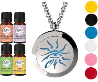 Necklace Diffuser (With Oils: Yes, Pendant: Eye Of Horus)