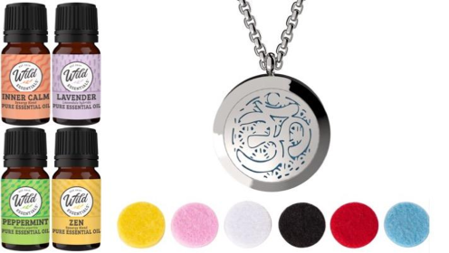 Necklace Diffuser (With Oils: Yes, Pendant: Aum)