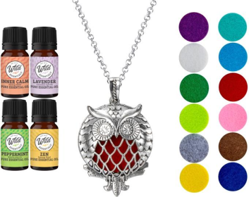 Necklace Diffuser (With Oils: Yes, Pendant: Owl Of Athena)
