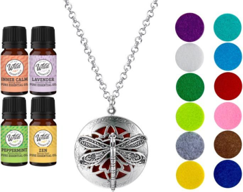 Necklace Diffuser (With Oils: Yes, Pendant: Dragonfly)
