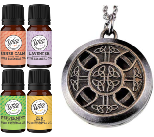 Necklace Diffuser (With Oils: Yes, Pendant: Celtic Cross (Pewter))