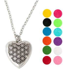 Necklace Diffuser (With Oils: No, Pendant: Heart Of Chrome)