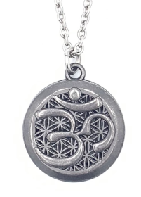 Necklace Diffuser (With Oils: No, Pendant: Aum (Pewter))