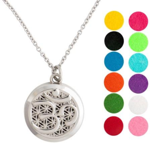 Necklace Diffuser (With Oils: No, Pendant: Aum (Chrome))
