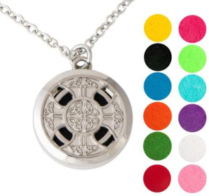 Necklace Diffuser (With Oils: No, Pendant: Celtic Cross (Chrome))