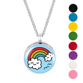 Necklace Diffuser (With Oils: No, Pendant: Rainbow Cloud)