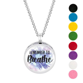 Necklace Diffuser (With Oils: No, Pendant: Remember To Breathe)