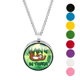 Necklace Diffuser (With Oils: No, Pendant: Hang In There Sloth)