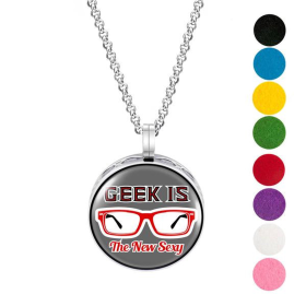 Necklace Diffuser (With Oils: No, Pendant: Geek Is Sexy)