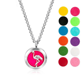 Necklace Diffuser (With Oils: No, Pendant: Flamingo)