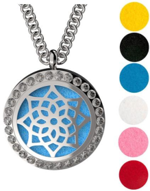 Necklace Diffuser (With Oils: No, Pendant: Cubic Zirconia Flower)