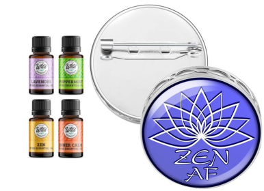 Pin Brooch Diffuser (With Oil: Yes, Design: Zen Af)